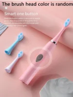 2026Electric Toothbrush Adult Automatic Couples Set, Suitable For Home Or Travel Use, Random Brush Head Colors - Image 3