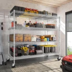 75.6" H Storage Shelves 2500LBS Garage Shelving Unit with Wheels Metal Shelving Heavy Duty Wire Shelves for Storage, Customized - Image 3