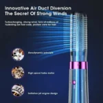 5-in-1 Negative Ion Hair Dryer Styler Straightener Curler Fast Drying Strong Wind 110V/220V for Home Travel Salon - Image 5