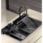 Large Scale Single Slot Honeycomb Kitchen Sink Digital Embossing Nano Rain Dance Waterfall Kitchen Sink - Image 2