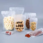 100 pieces of frosted self-standing ziplock bags, candy snack packaging bags, dried fruit food sealing bags with printable brand