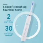 6 Modes Electric Toothbrush Type-C Charging Teeth Cleaning Device IP67 Waterproof Smart Timing 3 Brushes Replacement Heads - Image 4