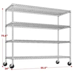 75.6" H Storage Shelves 2500LBS Garage Shelving Unit with Wheels Metal Shelving Heavy Duty Wire Shelves for Storage, Customized - Image 4