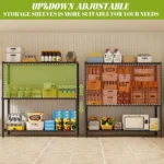 Storage Shelves, 48" L x 20" W x 47" H Heavy Duty Garage Wire Shelving Unit Loads 1200LBS, 3-Tier Adjustable Metal, Customized - Image 3