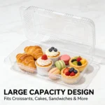 50Pcs Clear Plastic Food Containers - Disposable Clamshell Boxes for Fruit Salad Sandwich Dessert Takeout Picnic Party - Image 4