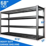 67" W Garage Shelving Heavy Duty, 4 Tier Garage Shelves, 68" H Adjustable Storage Shelving Unit, Commercial Metal, Customized - Image 3