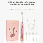 Cartoon Kids Electric Toothbrush, Rechargeable Sonic Children Tooth Brush with 4 Soft Brush Heads, 3 Modes IPX7 Waterproof 2 Min - Image 2