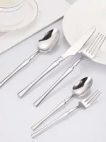 30/40/60pcs Silver Flatware Set Stainless Steel Tableware Knife Fork Coffee Spoon Dinnerware Dishwasher Safe Dinner Cutlery - Image 5