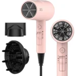 Hair Dryer with Diffuser, Ionic Blow Dryer for Women, Ceramic Coating, Cold Shot, 1600W Fast Drying, 110V (Babe Pink)