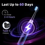 Electric Toothbrush Rotation 5 Modes Whitening Sensitive Gum Care Oral Deep Clean Tool IPX7 Waterproof Teeth Brush with 4 Heads - Image 6
