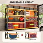 5000lbs Garage Shelving Heavy Duty, 4-Tier Metal Adjustable Garage Shelves, Storage Shelves for Warehouse, Pantry,, Customized - Image 5
