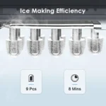 Countertop Portable Ice Maker Machine with Self-Cleaning 26Lbs/24H 9 Ice Cubes in 8 Mins Includes Ice Scoop and Basket Black fo - Image 2