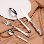 4pcs 18/10 Stainless Steel Luxury Cutlery Set Sliver Dinnerware Tableware Knife Spoon Fork Flatware Kitchen Dishwasher Safe