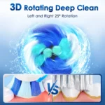 7500 RPM Rotating Toothbrush for Adults 5 Modes Deep Clean Whitening Waterproof Electric Toothbrush Set with 4 Replacement Heads - Image 5