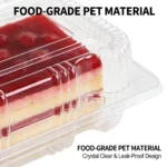 50Pcs Clear Plastic Food Containers - Disposable Clamshell Boxes for Fruit Salad Sandwich Dessert Takeout Picnic Party - Image 3