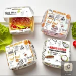 Pack of 50/100, Thickened Disposable Burger Box, Grease-Resistant Food Grade Take Out Boxes for Fast Food - Image 3
