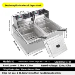 Professional 220V 6L Stainless Steel Electric Chicken Fryer Machine New Commercial Kitchen Equipment 12L for Restaurants - Image 6