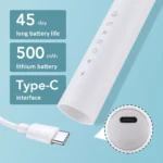 6 Modes Electric Toothbrush Type-C Charging Teeth Cleaning Device IP67 Waterproof Smart Timing 3 Brushes Replacement Heads - Image 6
