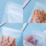 100 pieces of frosted self-standing ziplock bags, candy snack packaging bags, dried fruit food sealing bags with printable brand - Image 2