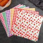 100 sheets of 7-color wax paper for barbecue, picnic, party, fast food, oil resistant paper, sandwich packaging paper lining