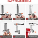 Metal Food Grinder Attachments for all KitchenAid chef and Cuisinart Stand Mixers SM-50 Series. Meat Grinders, Sausage Stuff - Image 3