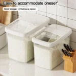 Creative Rice Bucket Tank Moisture-proof Insect-proof Sealed Rice Storage Box Cereal Grain Food Container Kitchen Accessories - Image 3