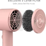 Hair Dryer with Diffuser, Ionic Blow Dryer for Women, Ceramic Coating, Cold Shot, 1600W Fast Drying, 110V (Babe Pink) - Image 2