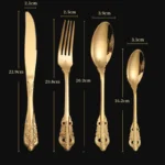 24pcs Stainless Steel Dinnerware Set Gold Cutlery Fork Royal Knives Kitchen Tea Spoon Western Dinner Tableware Flatware Gift - Image 3