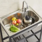 Multifunctional Freestanding 304Stainless Steel Sink Sink Kitchen Household Thickened Single Trough with Stand/Faucet Customized - Image 2