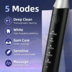Sonic Electric Toothbrush 5 Mode IPX7 Waterproof 15000 Vibration 2Min Timer 500mAh Adult Toothbrush Deep Clean Whitenin Gum Care - Image 2