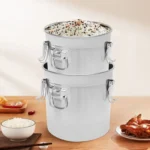21L/33L Airtight Rice Bucket Canister Food Storage Container 304 Stainless Steel - Image 2