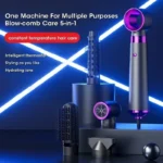 5-in-1 Negative Ion Hair Dryer Styler Straightener Curler Fast Drying Strong Wind 110V/220V for Home Travel Salon - Image 2
