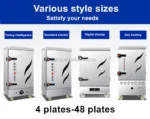 Commercial Gas Or Electric Rice Steam Cabinet 4 Trays Soup Fish Steamer Rice Cooking Machine - Image 2