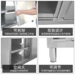 Stainless Steel Workbench Sliding Door Console Kitchen Cabinet Kitchen Cabinet Stove Sliding Door Workbench Storage Cabinet - Image 3
