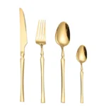 24pcs Upscale Gold Dinnerware Set Stainless Steel Tableware Knife Fork Coffee Spoon Flatware Dishwasher Safe Dinner Cutlery Gift - Image 5