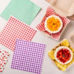 100 sheets of 7-color wax paper for barbecue, picnic, party, fast food, oil resistant paper, sandwich packaging paper lining - Image 2