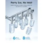 Countertop Ice Maker 26lbs/24H Portable Ice Maker with Handle 8 Ice Cubes Ready in 6 Mins Self-Cleaning Ice Makers Countertop f - Image 4