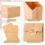 10pcs Kraft Paper Gift Wrap Bags, 4lbs Mini Lunch Bags No Handles, Stickers, Personalized Storage Bags Baby Shower, Birthday - Image 4