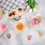 25/50pcs Ins minimalist sandwich packaging box pastry bread cake box Snow Meiniang Swiss roll packaging box - Image 6