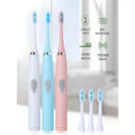 Electric Toothbrush Adult Automatic Couples Set, Suitable For Home Or Travel Use, Random Brush Head Colors - Image 5