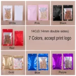 100Pcs Colored Aluminum Foil Self Sealing Bag Matte Window Zipper Digital Phone Case Jewelry Sample Food Bean Packaging Pouches - Image 5