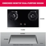Kitchen Embedded Flipped Gas Stove Cooktop Fierce Fire Energy Saving Household Tempered Glass Gas Stove Easy Cleaning - Image 3