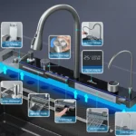 Multifunctional Kitchen Waterfall Sink Digital Display Large Single Gray Sink Dish Basin Sink 304 Stainless Steel - Image 3