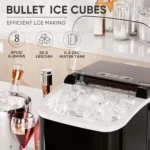 Portable Ice Maker, 26lbs/24H, 9 Cubes in 6 Mins, Self-Cleaning, Quiet for Home Kitchen RV Camping - Image 2