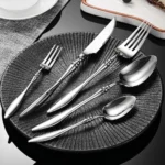 5Pcs Silver Cutlery Set Stainless Steel 304 Tableware Mirror Knife Fork Spoon Dishwasher Safe Western Elegant Dinnerware Set