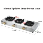 Commercial Gas Stove Fierce Medium Pressure Burner Cooktop Clay Pot Stove Commercial Multi-burner Stainless Steel Gas Stove - Image 5