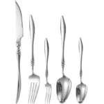5Pcs Silver Cutlery Set Stainless Steel 304 Tableware Mirror Knife Fork Spoon Dishwasher Safe Western Elegant Dinnerware Set - Image 6
