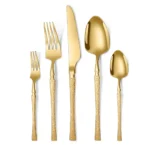 40/60pcs Stainless Steel Cutlery Set,Hammer Pattern Handle,Dishwasher Safe Flatware,Durable Dinnerware for Home,Restaurant,Party - Image 5