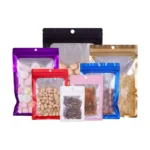 100Pcs Colored Aluminum Foil Self Sealing Bag Matte Window Zipper Digital Phone Case Jewelry Sample Food Bean Packaging Pouches - Image 4