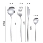 24Pcs Stainless Steel Dinnerware Set Black Gold Cutlery Spoon Fork Knife Western Cutleri Silverware tableware Set Supplies - Image 5